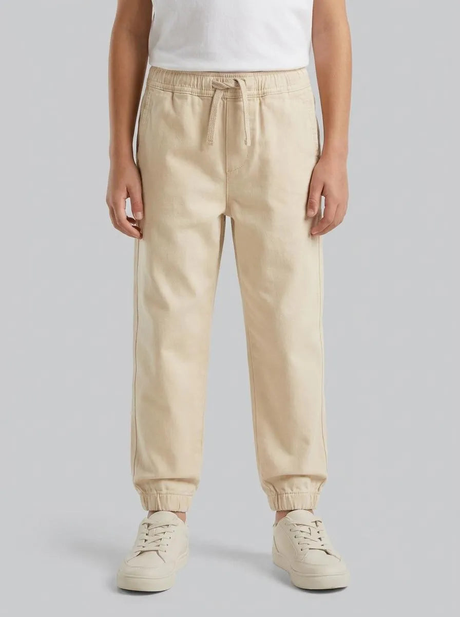 Benetton Biege Boys SStretch Cotton Joggers SKU: 4T48GF02R_152 Image 00