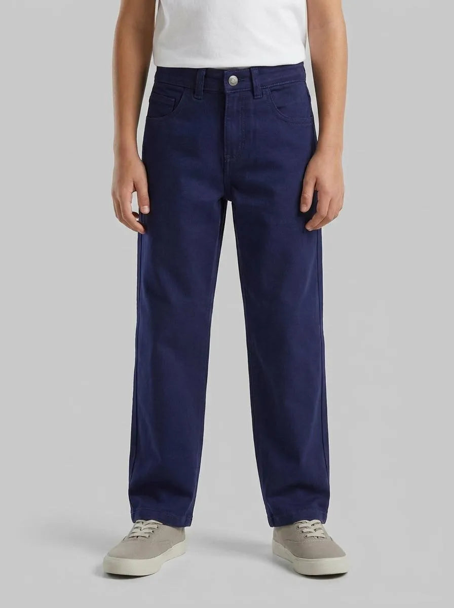 Benetton Dark Blue Boys Stretch Cotton Trousers SKU: 4TCGCE04D_252 Image 00