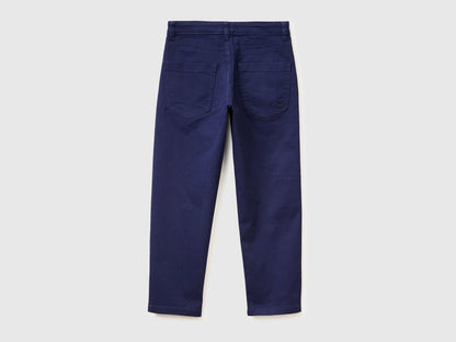 Benetton Dark Blue Boys Stretch Cotton Trousers SKU: 4TCGCE04D_252 Image 02