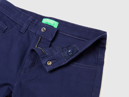 Benetton Dark Blue Boys Stretch Cotton Trousers SKU: 4TCGCE04D_252 Image 03