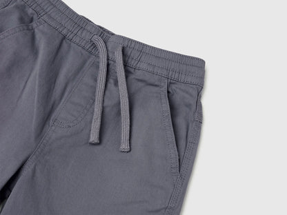Benetton Dark Gray Boys Stretch Cotton Cargo Pants SKU: 4TCGCF05D_10N Image 03