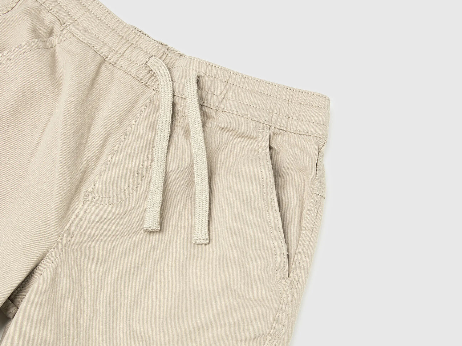 Benetton Beige Boys Stretch Cotton Cargo Pants SKU: 4TCGCF05D_152 Image 03