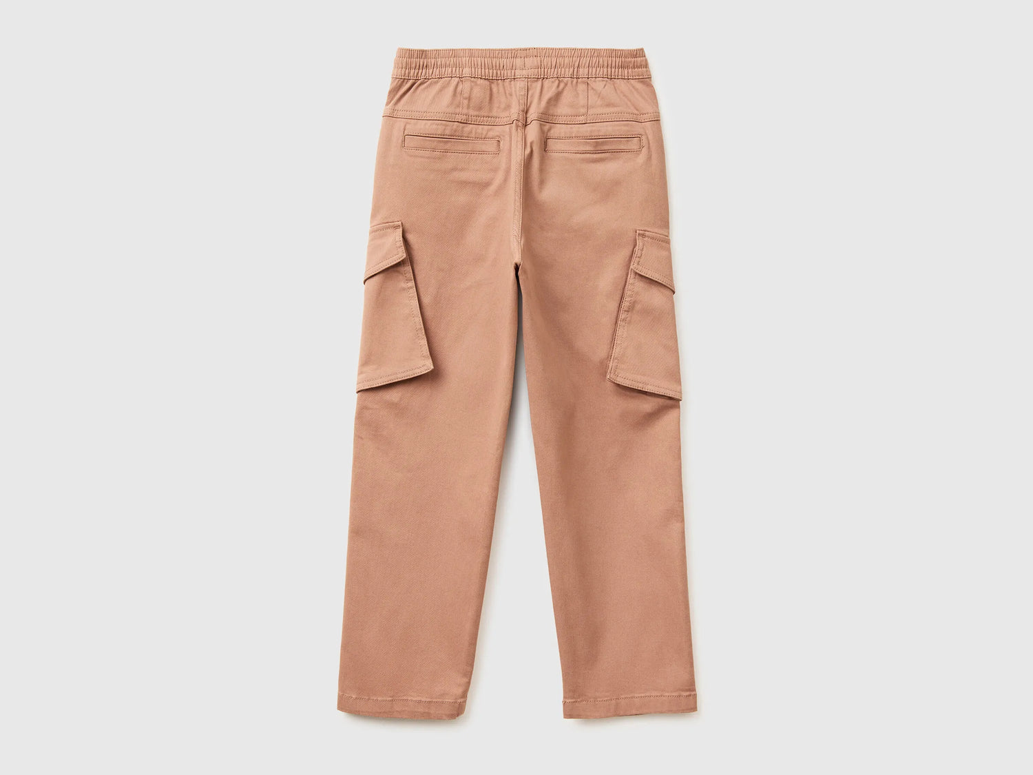 Benetton Camel Boys Stretch Cotton Cargo Pants SKU: 4TCGCF05D_34M Image 02