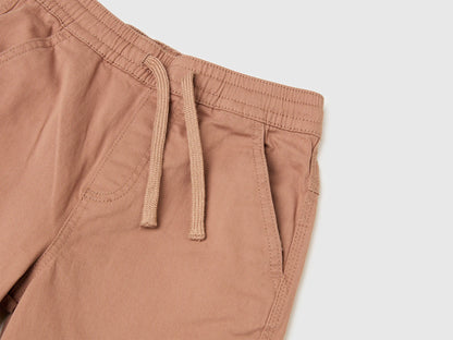 Benetton Camel Boys Stretch Cotton Cargo Pants SKU: 4TCGCF05D_34M Image 03