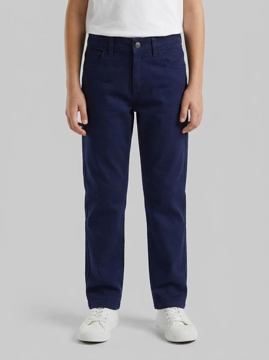 Benetton Dark Blue Boys Five-Pocket Stretch Trousers SKU: 4TCGGE009_252 Image 00