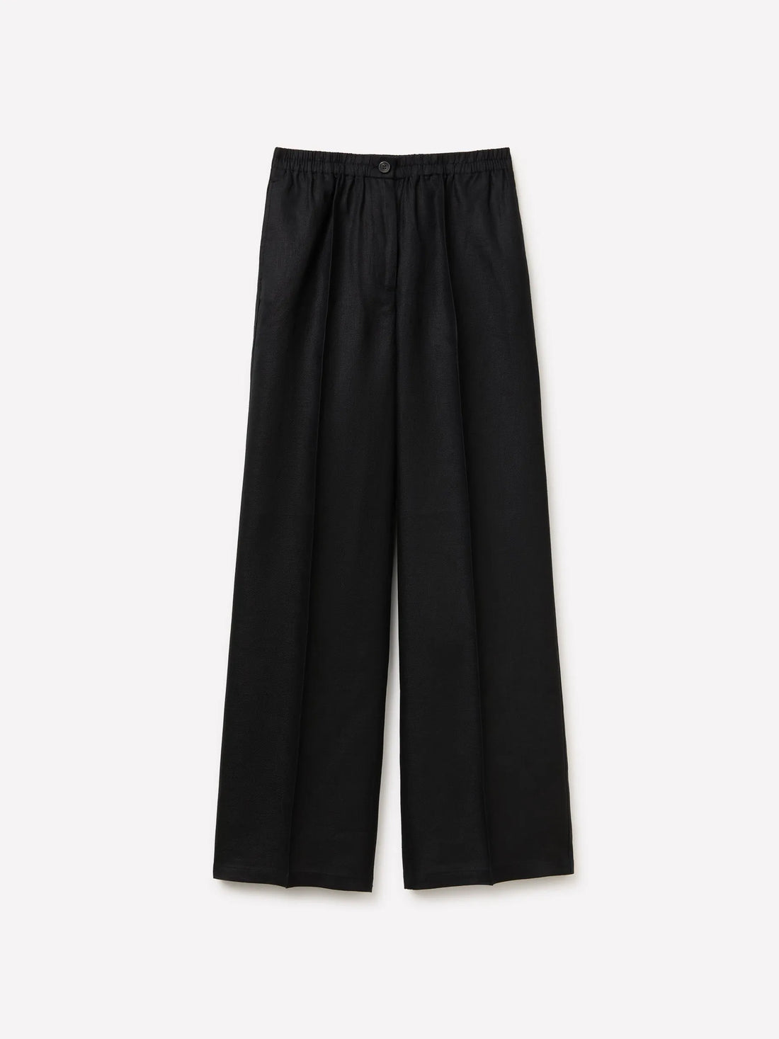 Sisley Black Women Pure Linen Trousers SKU: 4TTSLF08P_100 Image 01