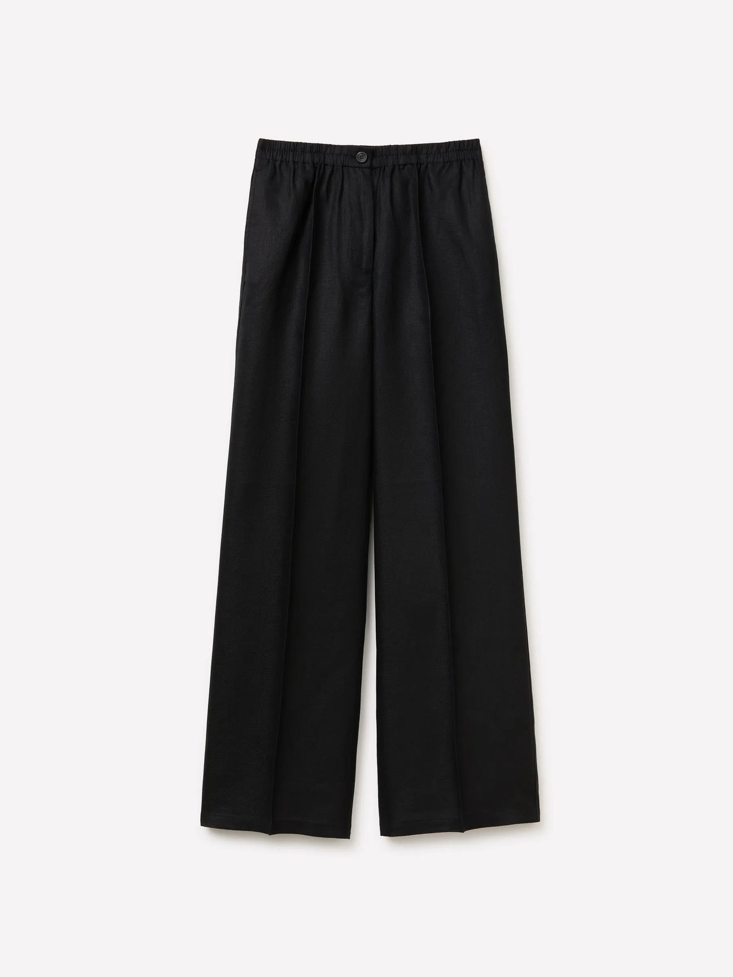 Sisley Black Women Pure Linen Trousers SKU: 4TTSLF08P_100 Image 01