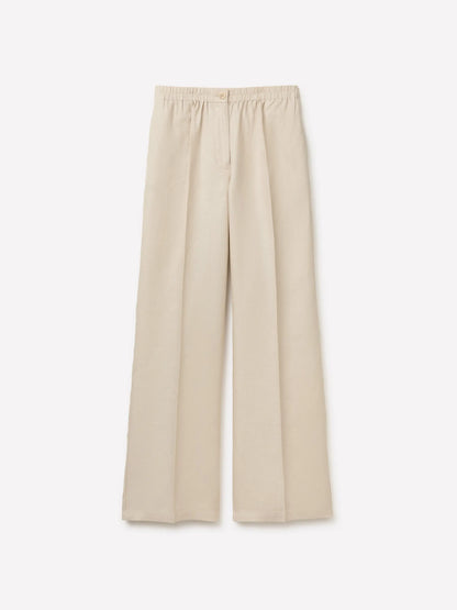 Sisley Beige Women Pure Linen Trousers SKU: 4TTSLF08P_901 Image 01