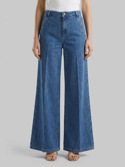 Benetton Light Blue Women Wide Fit Jeans SKU: 4TUT574X5_902 Image 00