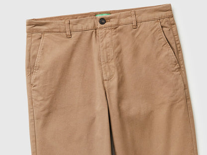 Benetton Brown Men Straight Fit Chinos SKU: 4TZYUF05H_04B Image 03