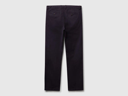 Benetton Dark Blue Men Straight Fit Chinos SKU: 4TZYUF05H_3C1 Image 06