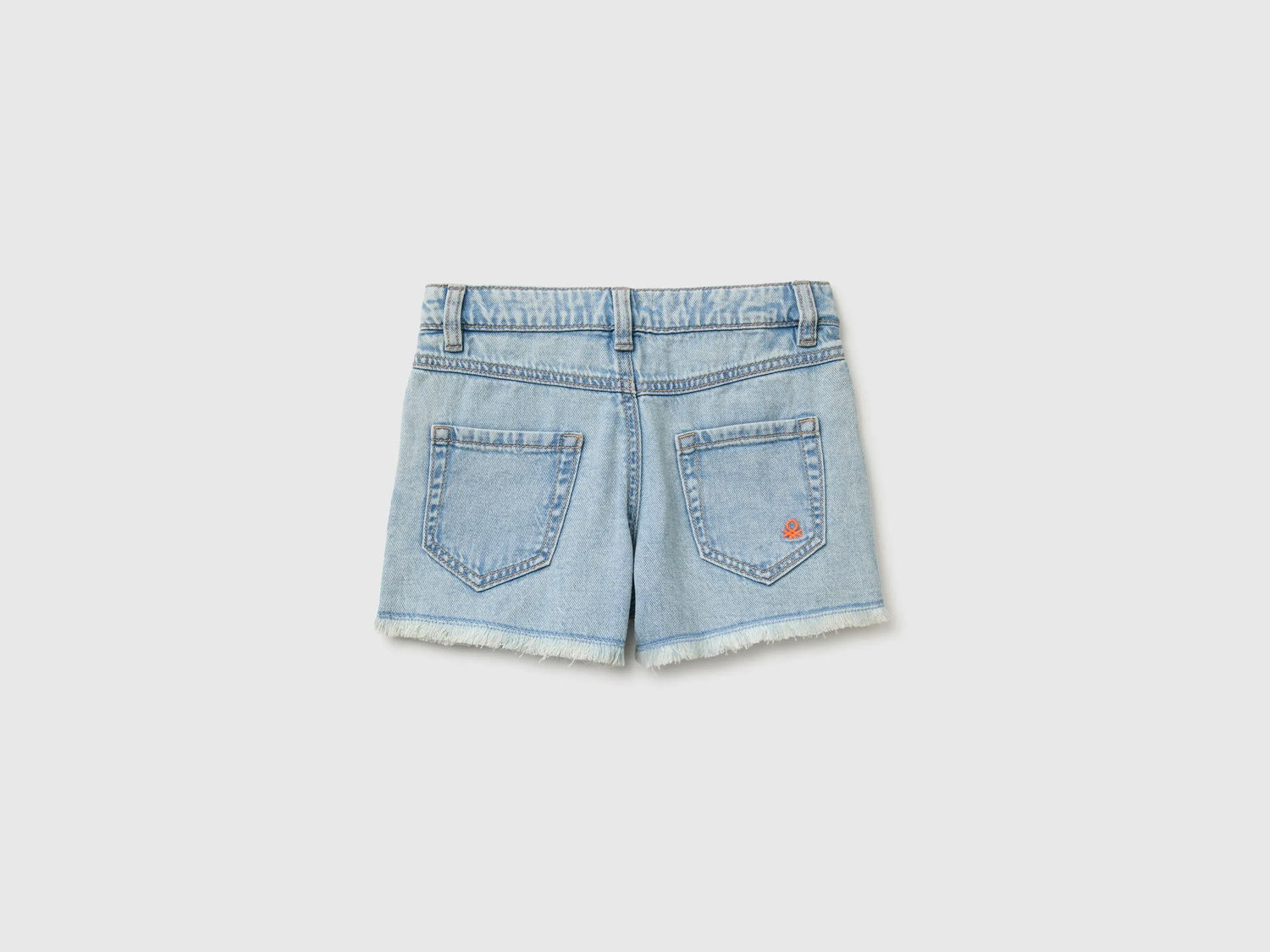 Benetton Blue Girls Lobster Denim Shorts SKU: 4UTPC9055_902 Image 02