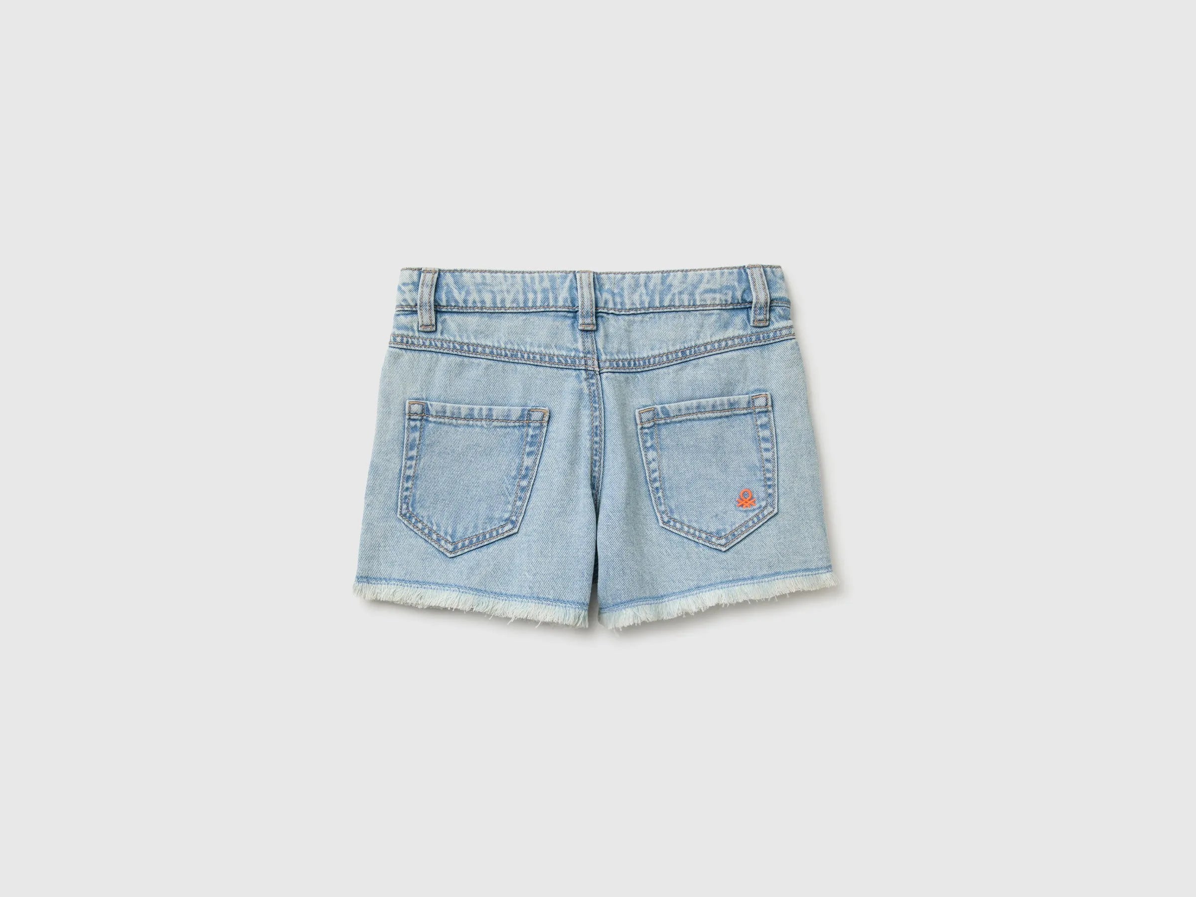 Benetton Blue Girls Lobster Denim Shorts SKU: 4UTPC9055_902 Image 02