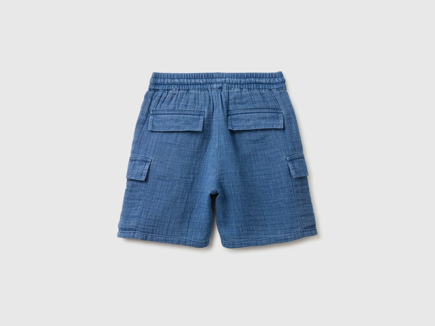 Benetton Dark Blue Boys Light Gauze Cargo Bermuda Shorts SKU: 4V7JG903A_901 Image 02