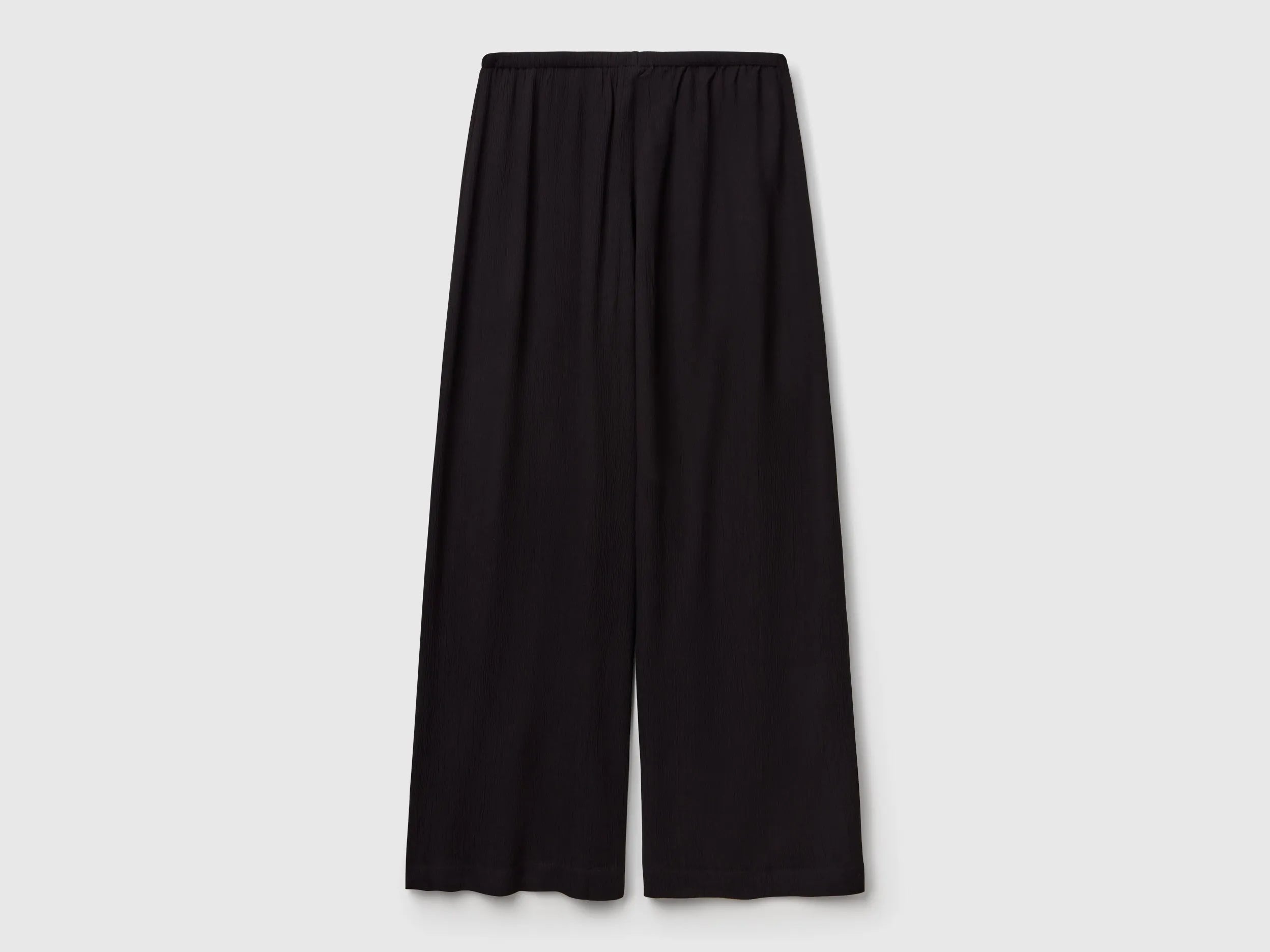 Benetton Black Women Wide Trousers with Elastic SKU: 4VW95F00C_100 Image 03