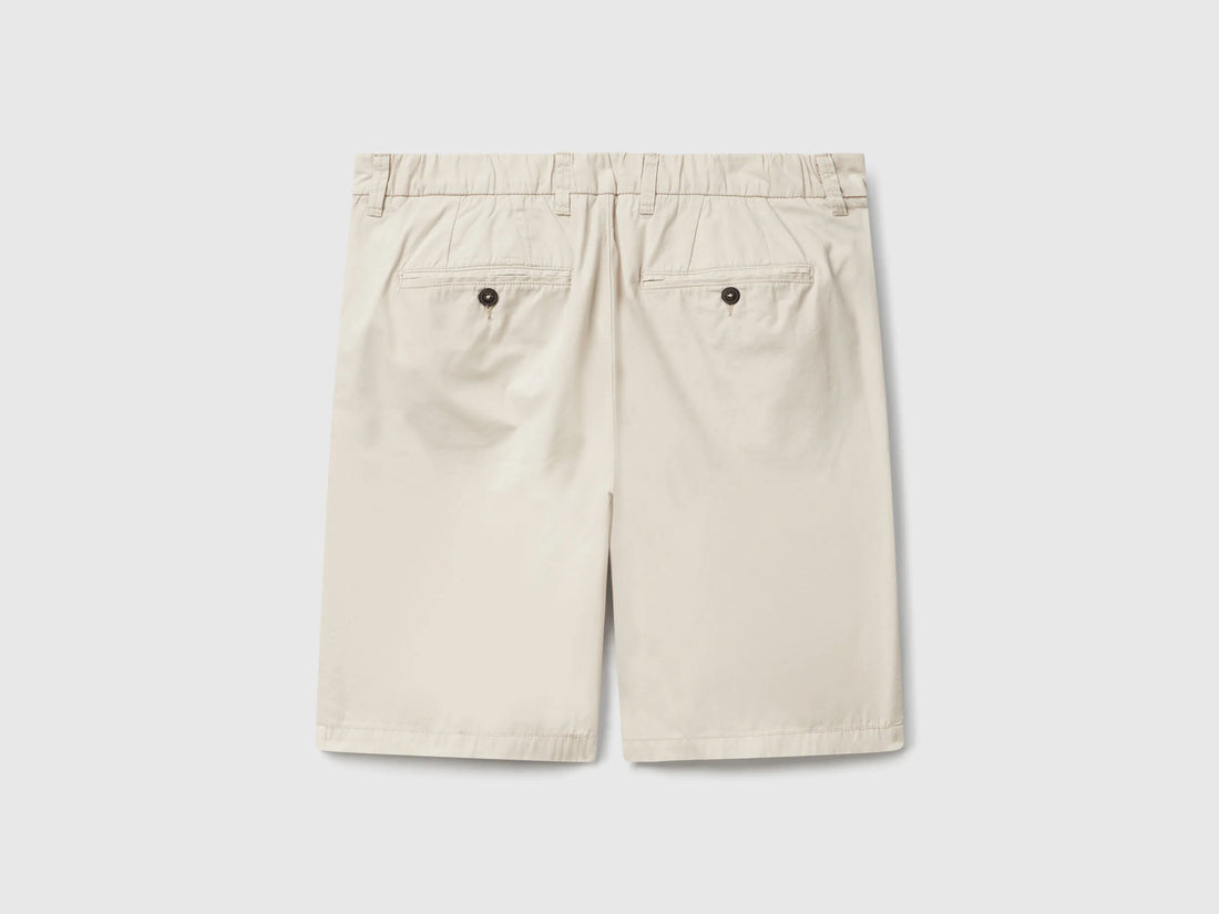 Benetton Beige Men Lightweight Cotton Chino Bermuda Shorts SKU: 4W3LU9014_152 Image 02