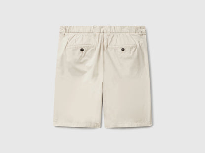 Benetton Beige Men Lightweight Cotton Chino Bermuda Shorts SKU: 4W3LU9014_152 Image 02