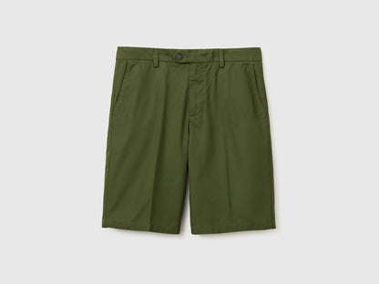 Benetton Olive Green Men Lightweight Cotton Chino Bermuda Shorts SKU: 4W3LU9014_35Y Image 01
