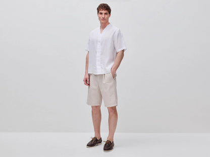 Benetton Creamy White Men Regular Fit Bermuda Shorts in Linen Blend SKU: 4YQSU901I_906 Image 01