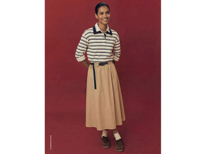 Benetton Camel Women Midi Skirt with Hook Waist SKU: 4Z0SD005M_21R Image 01
