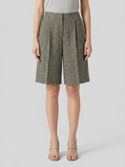 Benetton Gray Women Prince of Wales Bermudas SKU: 4Z8ED902H_901 Image 00