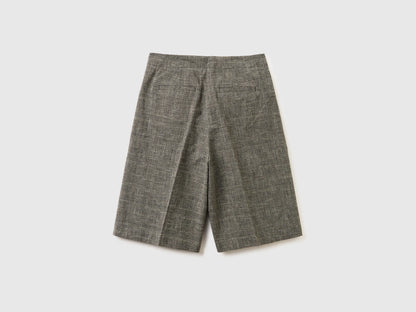 Benetton Gray Women Prince of Wales Bermudas SKU: 4Z8ED902H_901 Image 02
