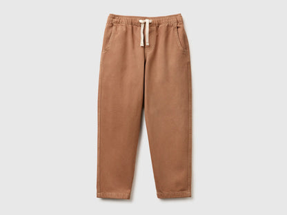 Benetton Brown Boys Cotton Joggers with Drawstring SKU: 4ZJNCF05F_94M Image 01