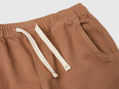 Benetton Brown Boys Cotton Joggers with Drawstring SKU: 4ZJNCF05F_94M Image 03