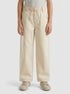 Benetton Creamy White Boys Loose-Fit Trousers with Drawstring SKU: 4ZJNGF02T_901 Image 00