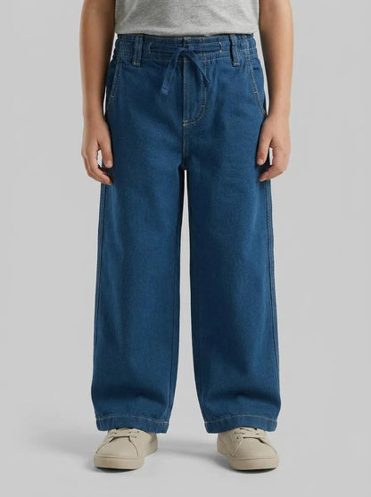 Benetton Dark Blue Boys Loose-Fit Trousers with Drawstring SKU: 4ZJNGF02T_97T Image 00