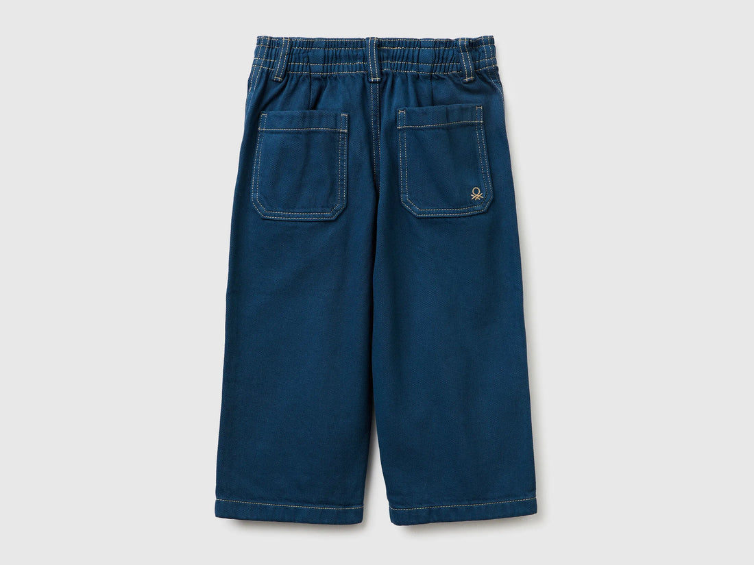 Benetton Dark Blue Boys Loose-Fit Trousers with Drawstring SKU: 4ZJNGF02T_97T Image 02