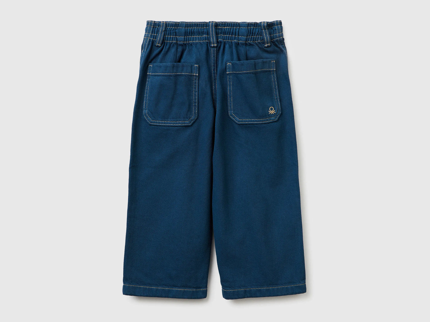 Benetton Dark Blue Boys Loose-Fit Trousers with Drawstring SKU: 4ZJNGF02T_97T Image 02