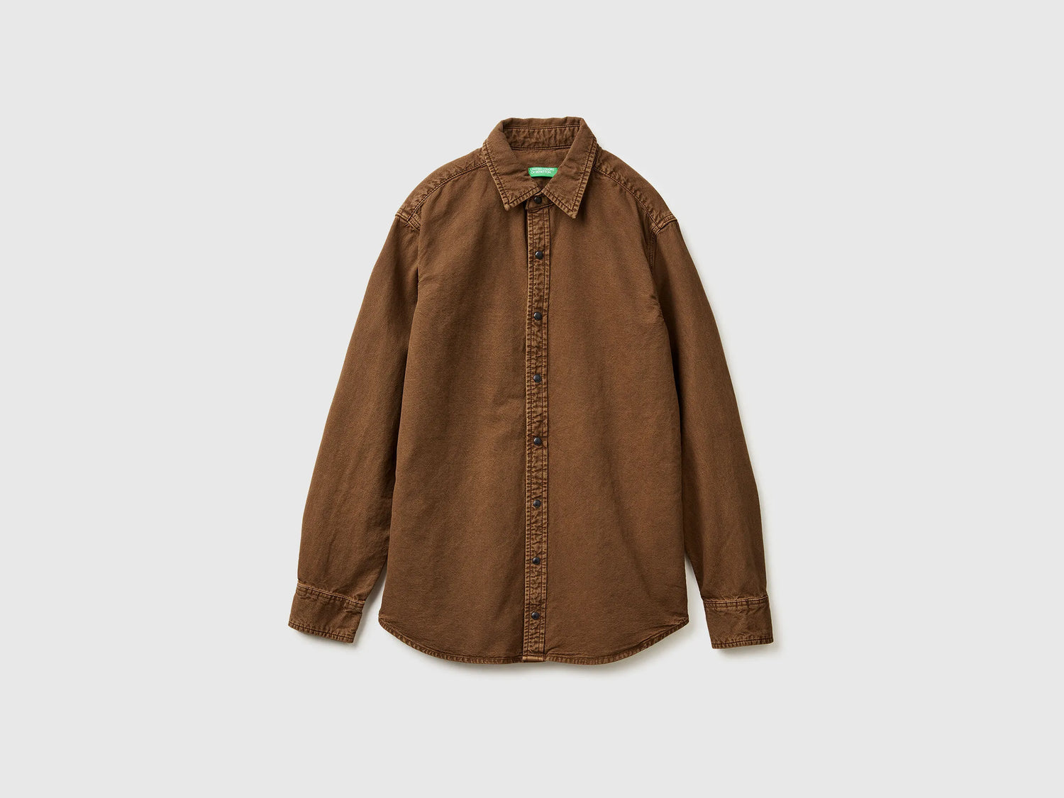 Benetton_Brown_Slim Fit Shirt in 100% Cotton_500VUQ06H_7J9_05