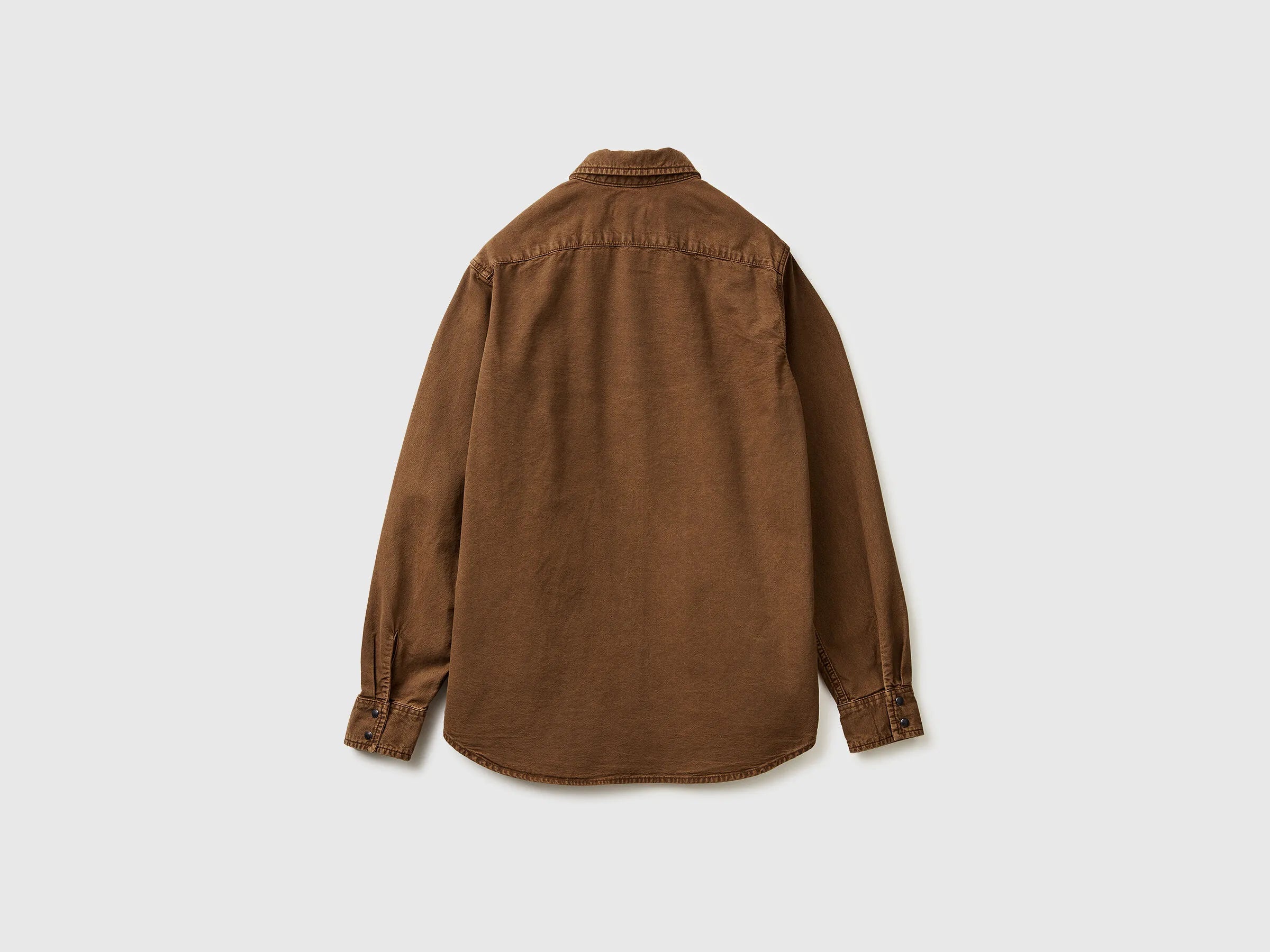 Benetton_Brown_Slim Fit Shirt in 100% Cotton_500VUQ06H_7J9_06