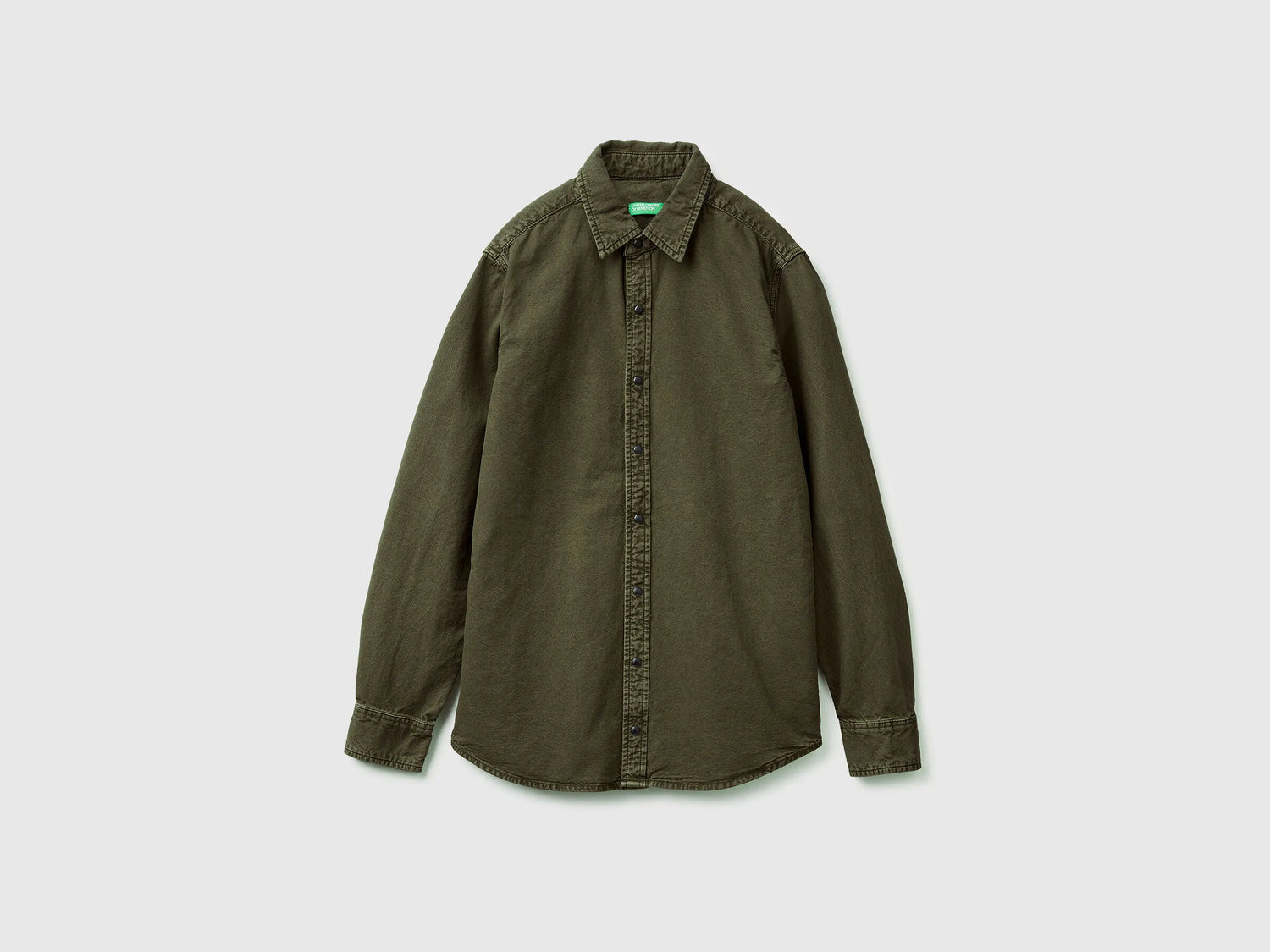 Benetton_Dark Gray_Slim Fit Shirt in 100% Cotton_500VUQ06H_87V_05