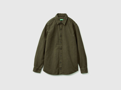 Benetton_Dark Gray_Slim Fit Shirt in 100% Cotton_500VUQ06H_87V_05