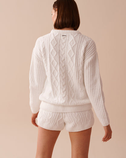 Cable-Knit Chenille Long Sleeve Shirt_50100094_10011_02