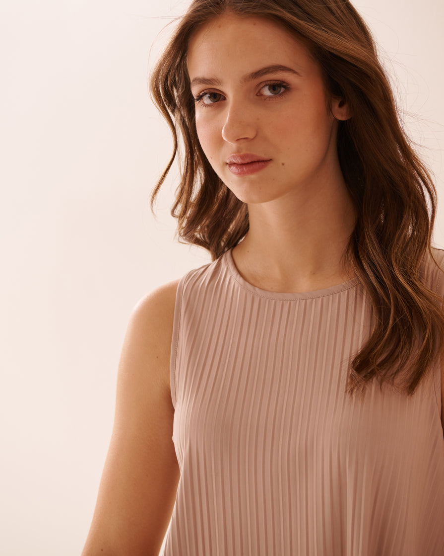 La Vie en Rose_Mushroom_Lightweight Pleated Effect Cami_50100104_20011_03