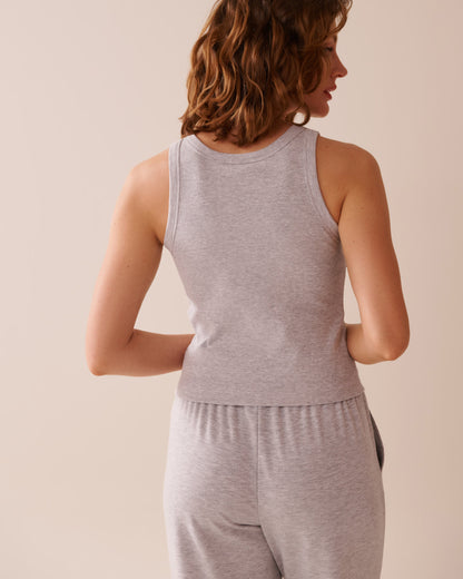 La Vie en Rose_Ribbed Cotton Cami with Shelf Bra_50100108_00007_02