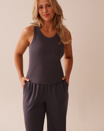 La Vie en Rose_Ribbed Cotton Cami with Shelf Bra_50100108_00049_01