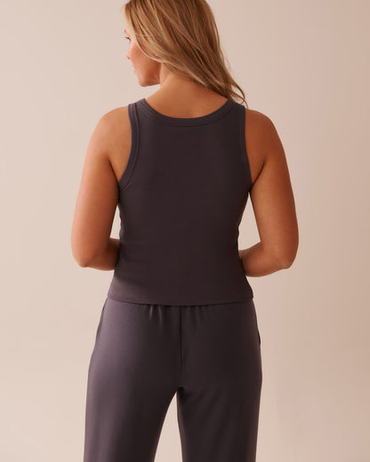 La Vie en Rose_Ribbed Cotton Cami with Shelf Bra_50100108_00049_02