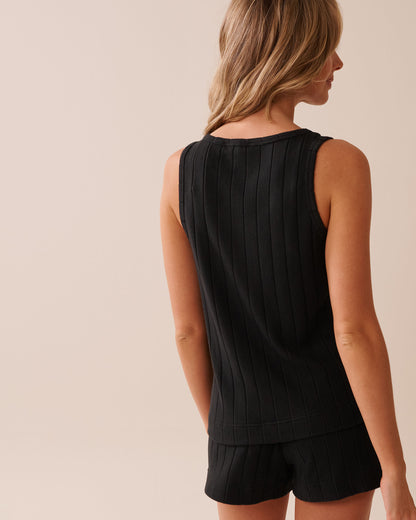 La Vie en Rose_Black Beauty_Ribbed V-neck Cami_50100111_00001_02