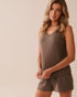 La Vie en Rose_Deep Taupe_Ribbed V-neck Cami_50100111_20094_01