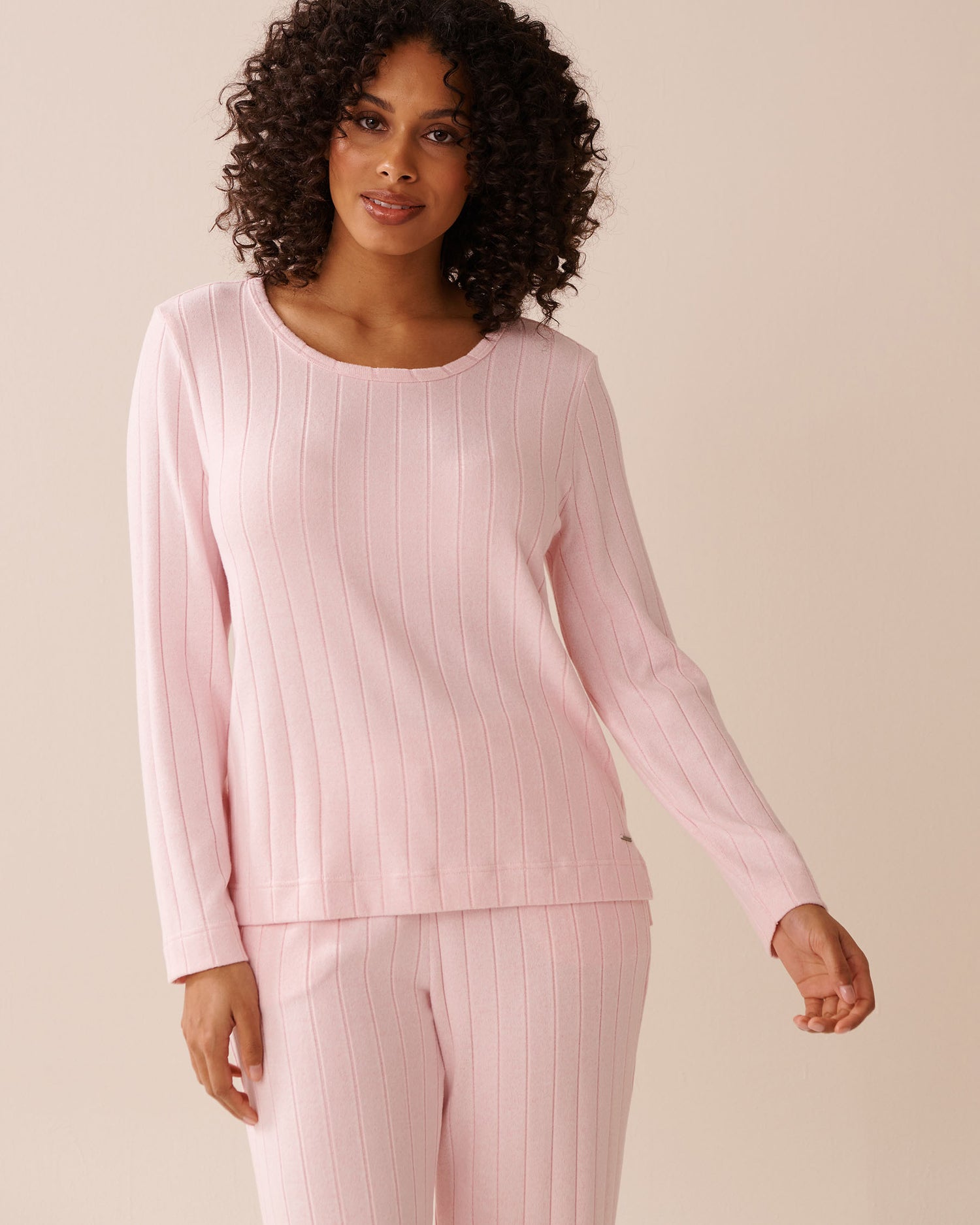 La Vie en Rose_Parfait Pink Mix_Ribbed Long Sleeve Shirt_50100112_60208_01