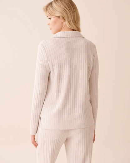 La Vie en Rose_Beige Mix_Ribbed Long Sleeve Shirt_50100116_20079_02