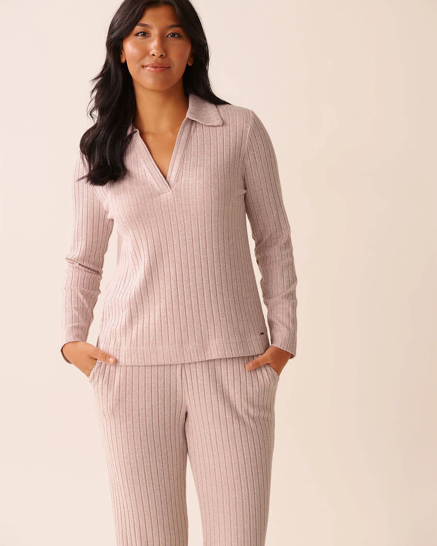 La Vie en Rose_Zephyr Mix_Ribbed Long Sleeve Shirt_50100116_60163_01