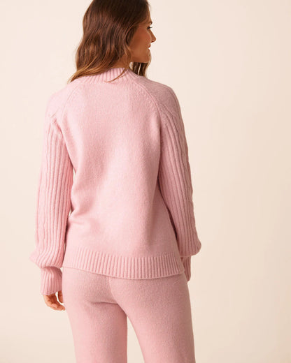 La Vie en Rose_Chalk Pink_Cable Sleeve Knit Top_50100117_60042_02