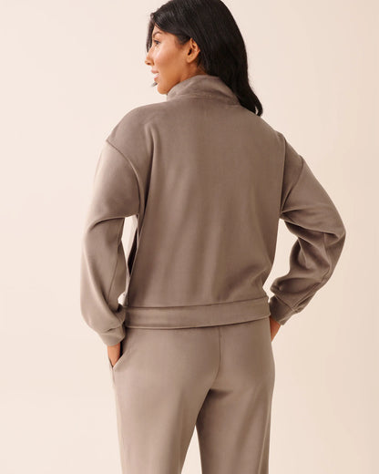 La Vie en Rose_Cinder_Velvet Zip-Up Sweatshirt_50100119_00011_02