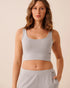 La Vie en Rose Comfy Grey Mix Women Soft Knit Crop Cami SKU: 50100125_00007 Image 01