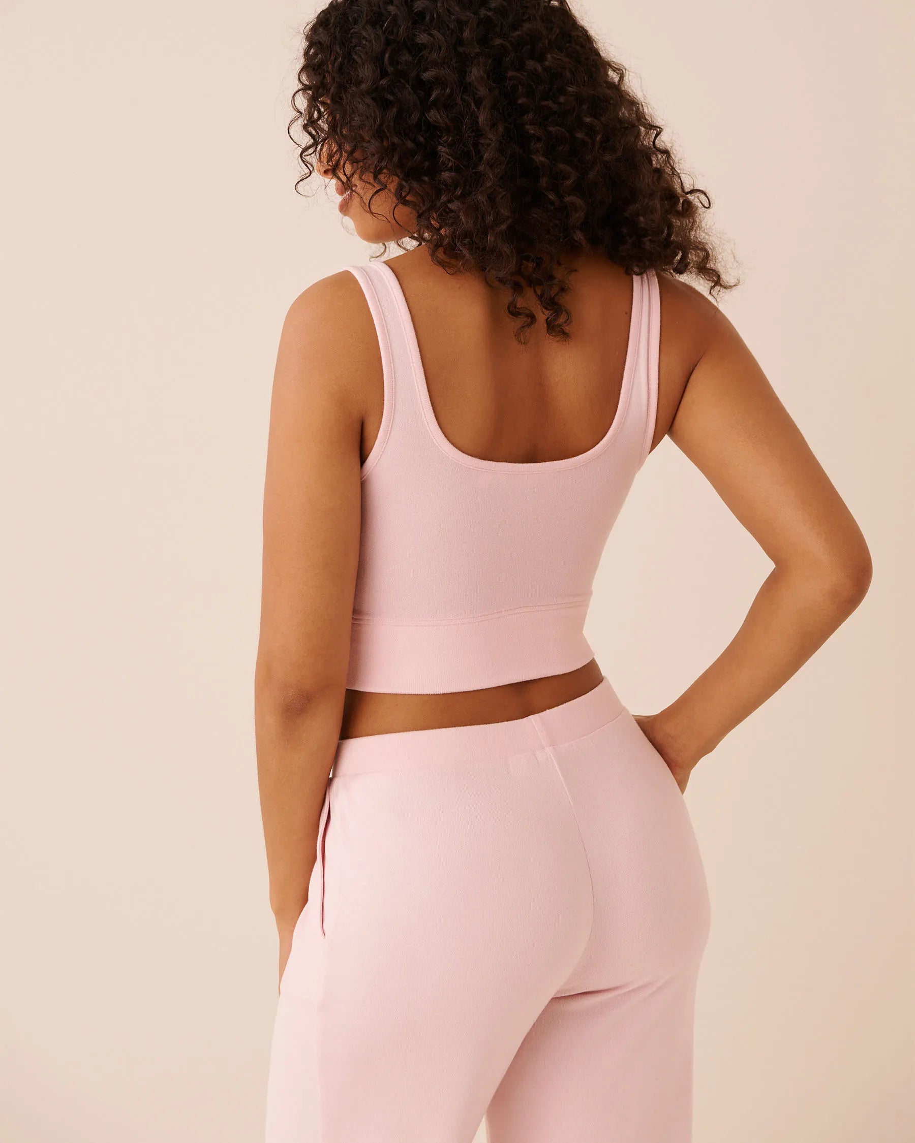 La Vie en Rose Chalk Pink Women Soft Knit Crop Cami SKU: 50100125_60042 Image 02